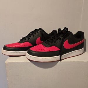 Men's Nike Court Vision Low Next Nature Casual Shoes Size 10.5 Red/Black